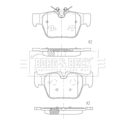 BBP2889 BORG & BECK Комплект тормозных колодок, дисковый тормоз