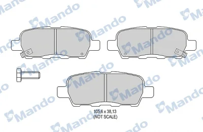 Комплект тормозных колодок, дисковый тормоз MANDO MBF015002