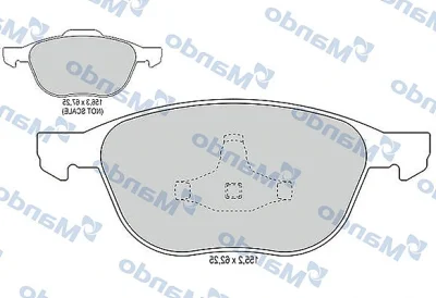 Комплект тормозных колодок, дисковый тормоз MANDO MBF015198
