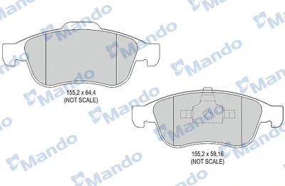 Комплект тормозных колодок, дисковый тормоз MANDO MBF015255