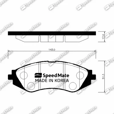 SM-BPG009 SpeedMate Комплект тормозных колодок, дисковый тормоз