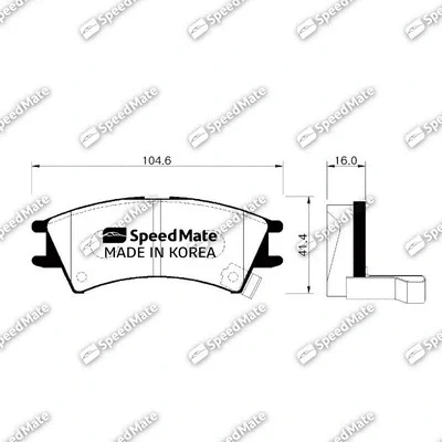 SM-BPH016 SpeedMate Комплект тормозных колодок, дисковый тормоз