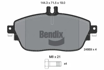 BPD1047 BENDIX Braking Комплект тормозных колодок, дисковый тормоз
