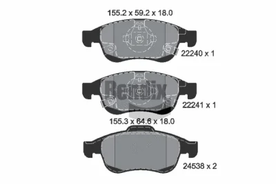 BPD1309 BENDIX Braking Комплект тормозных колодок, дисковый тормоз