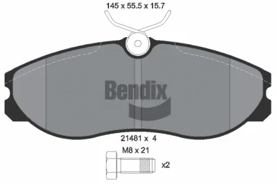 BPD1396 BENDIX Braking Комплект тормозных колодок, дисковый тормоз