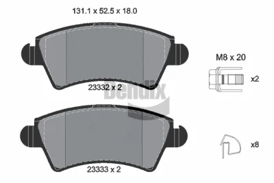 BPD1429 BENDIX Braking Комплект тормозных колодок, дисковый тормоз