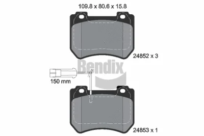 BPD1461 BENDIX Braking Комплект тормозных колодок, дисковый тормоз