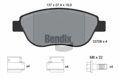 BPD1475 BENDIX Braking Комплект тормозных колодок, дисковый тормоз