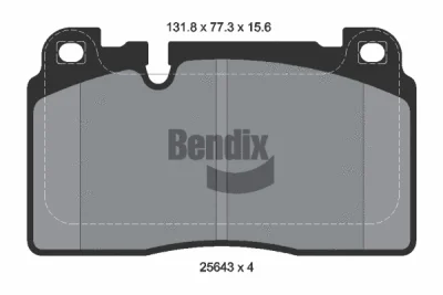 BPD1487 BENDIX Braking Комплект тормозных колодок, дисковый тормоз