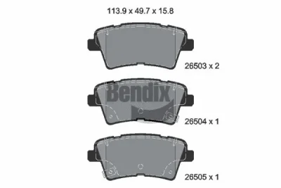 BPD2388 BENDIX Braking Комплект тормозных колодок, дисковый тормоз