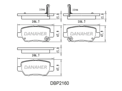 DBP2160 DANAHER Комплект тормозных колодок, дисковый тормоз