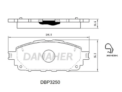 DBP3250 DANAHER Комплект тормозных колодок, дисковый тормоз
