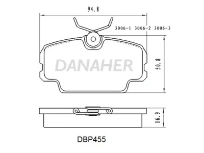 DBP455 DANAHER Комплект тормозных колодок, дисковый тормоз
