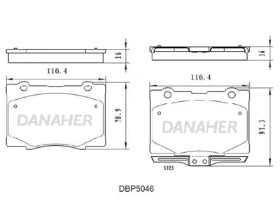 DBP5046 DANAHER Комплект тормозных колодок, дисковый тормоз