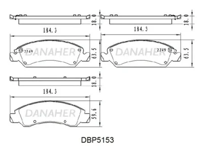 DBP5153 DANAHER Комплект тормозных колодок, дисковый тормоз