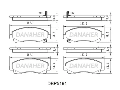 DBP5191 DANAHER Комплект тормозных колодок, дисковый тормоз