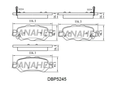 DBP5245 DANAHER Комплект тормозных колодок, дисковый тормоз