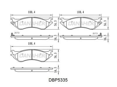 DBP5335 DANAHER Комплект тормозных колодок, дисковый тормоз
