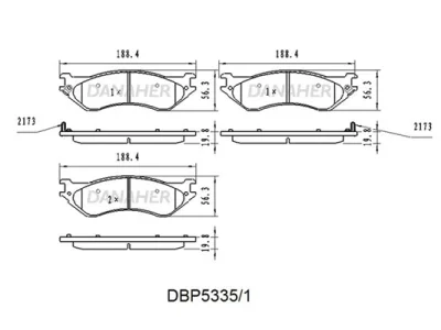 DBP5335/1 DANAHER Комплект тормозных колодок, дисковый тормоз
