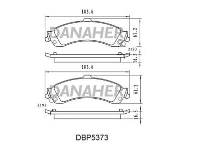 DBP5373 DANAHER Комплект тормозных колодок, дисковый тормоз