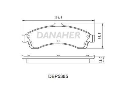 DBP5385 DANAHER Комплект тормозных колодок, дисковый тормоз