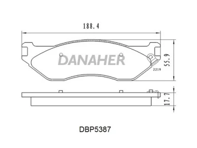DBP5387 DANAHER Комплект тормозных колодок, дисковый тормоз