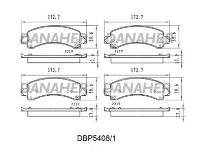 DBP5408/1 DANAHER Комплект тормозных колодок, дисковый тормоз