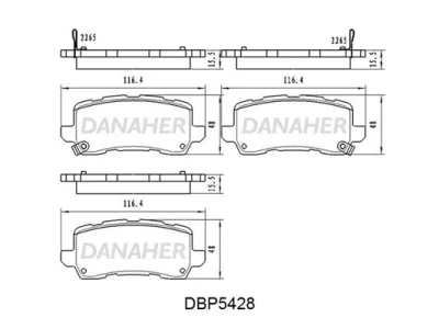 DBP5428 DANAHER Комплект тормозных колодок, дисковый тормоз