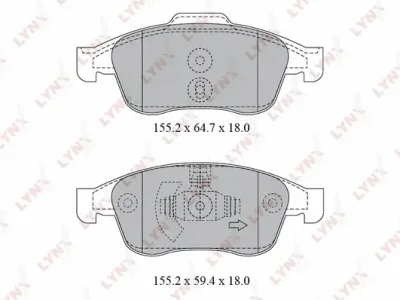BD-6317 LYNXAUTO Комплект тормозных колодок, дисковый тормоз