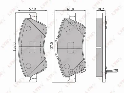 BD-7546 LYNXAUTO Комплект тормозных колодок, дисковый тормоз