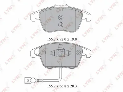 BD-8038 LYNXAUTO Комплект тормозных колодок, дисковый тормоз