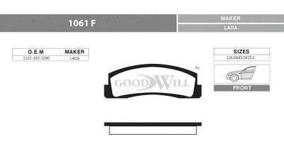 1061 F GOODWILL Комплект тормозных колодок, дисковый тормоз