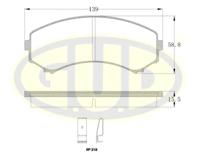 Комплект тормозных колодок, дисковый тормоз G.U.D GBP039600