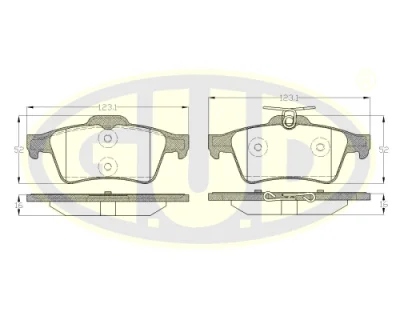 Комплект тормозных колодок, дисковый тормоз G.U.D GBP084230