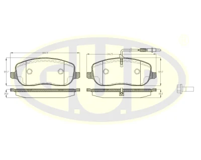 GBP087912 G.U.D Комплект тормозных колодок, дисковый тормоз