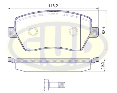 Комплект тормозных колодок, дисковый тормоз G.U.D GBP098700