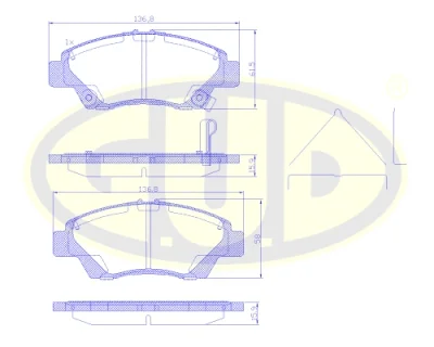 GBP135802 G.U.D Комплект тормозных колодок, дисковый тормоз