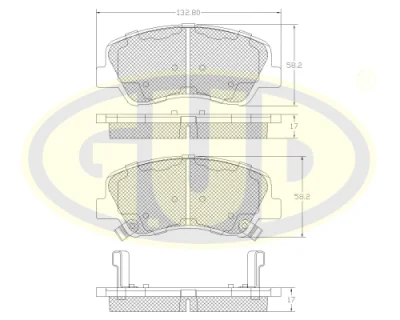 Комплект тормозных колодок, дисковый тормоз G.U.D GBP148802