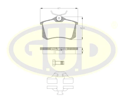 Комплект тормозных колодок, дисковый тормоз G.U.D GBP880100