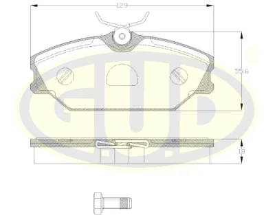 Комплект тормозных колодок, дисковый тормоз G.U.D GBP880120
