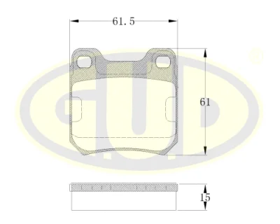 Комплект тормозных колодок, дисковый тормоз G.U.D GBP880132