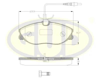 Комплект тормозных колодок, дисковый тормоз G.U.D GBP880135