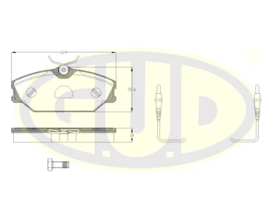 Комплект тормозных колодок, дисковый тормоз G.U.D GBP880139