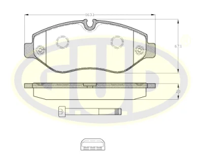Комплект тормозных колодок, дисковый тормоз G.U.D GBP880144