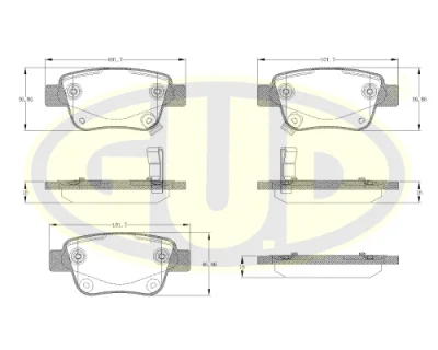 GBP880146 G.U.D Комплект тормозных колодок, дисковый тормоз