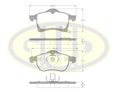 Комплект тормозных колодок, дисковый тормоз G.U.D GBP880150
