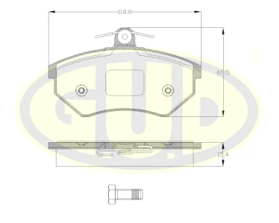 Комплект тормозных колодок, дисковый тормоз G.U.D GBP880152