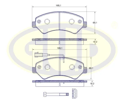 GBP880154 G.U.D Комплект тормозных колодок, дисковый тормоз