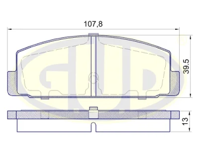 GBP880155 G.U.D Комплект тормозных колодок, дисковый тормоз