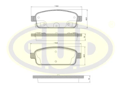 Комплект тормозных колодок, дисковый тормоз G.U.D GBP880156